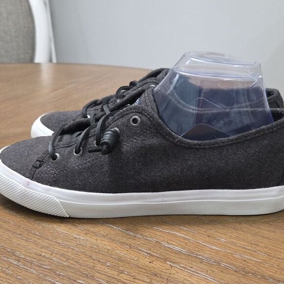 Sperry Seacoast Charcoal Soft Wool Flannel Boat Shoes 8.5 - Picture 4 of 9